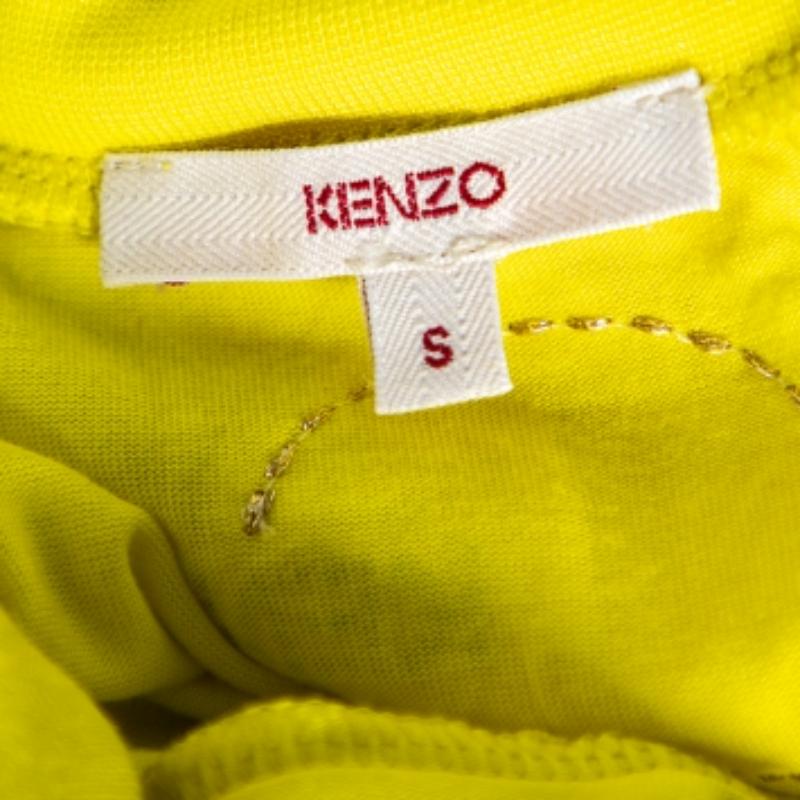 Donna Kenzo - Maglietta a collo alto in maglia gialla - S