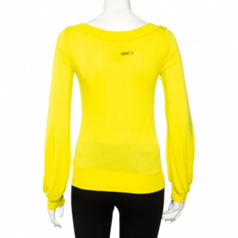 Kenzo - Maglietta a collo alto in maglia gialla - S 1