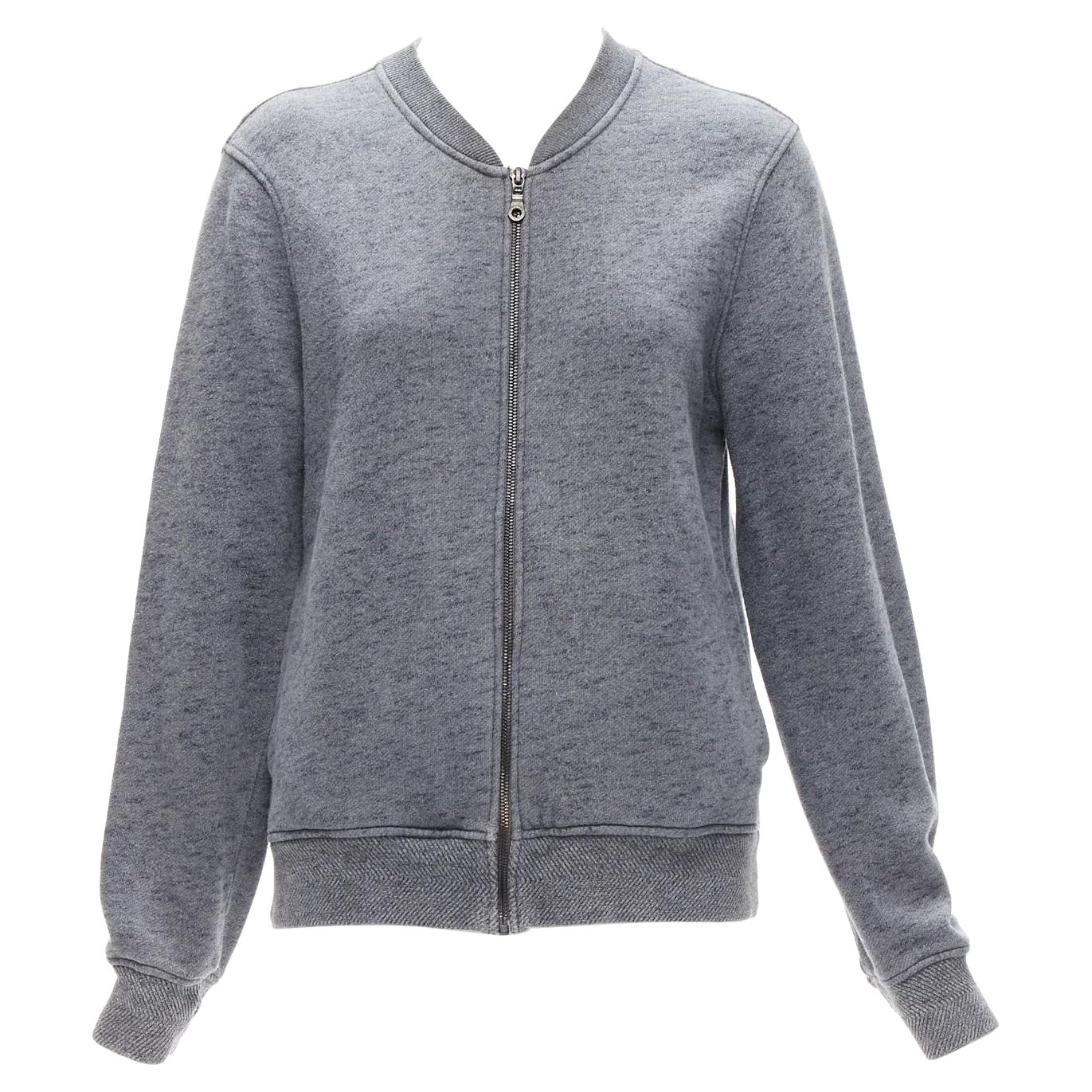 KENZO amarillo oriental Tigre bordado espalda chaqueta bomber de algodón gris M