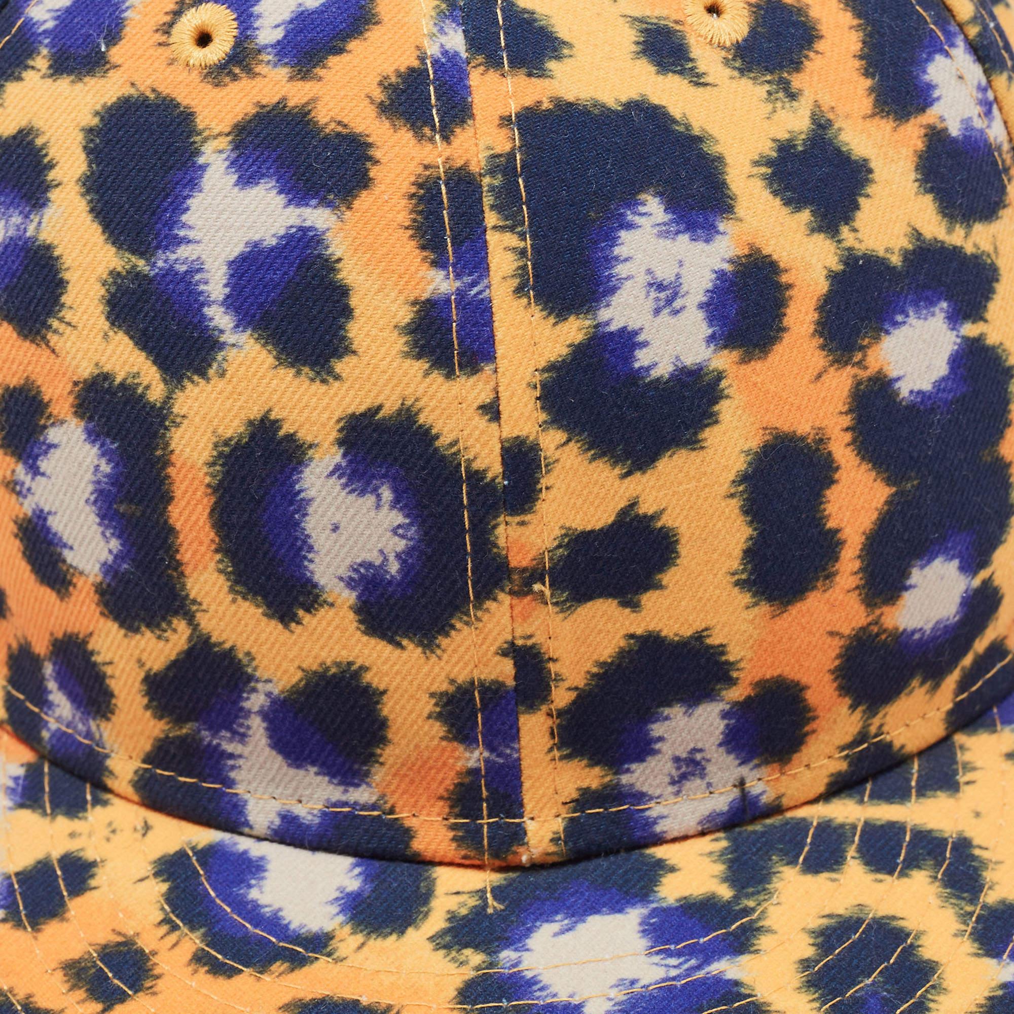 Women's Kenzo Yellow Print Cotton New Era 59 Baseball Cap Size 63.5 For Sale