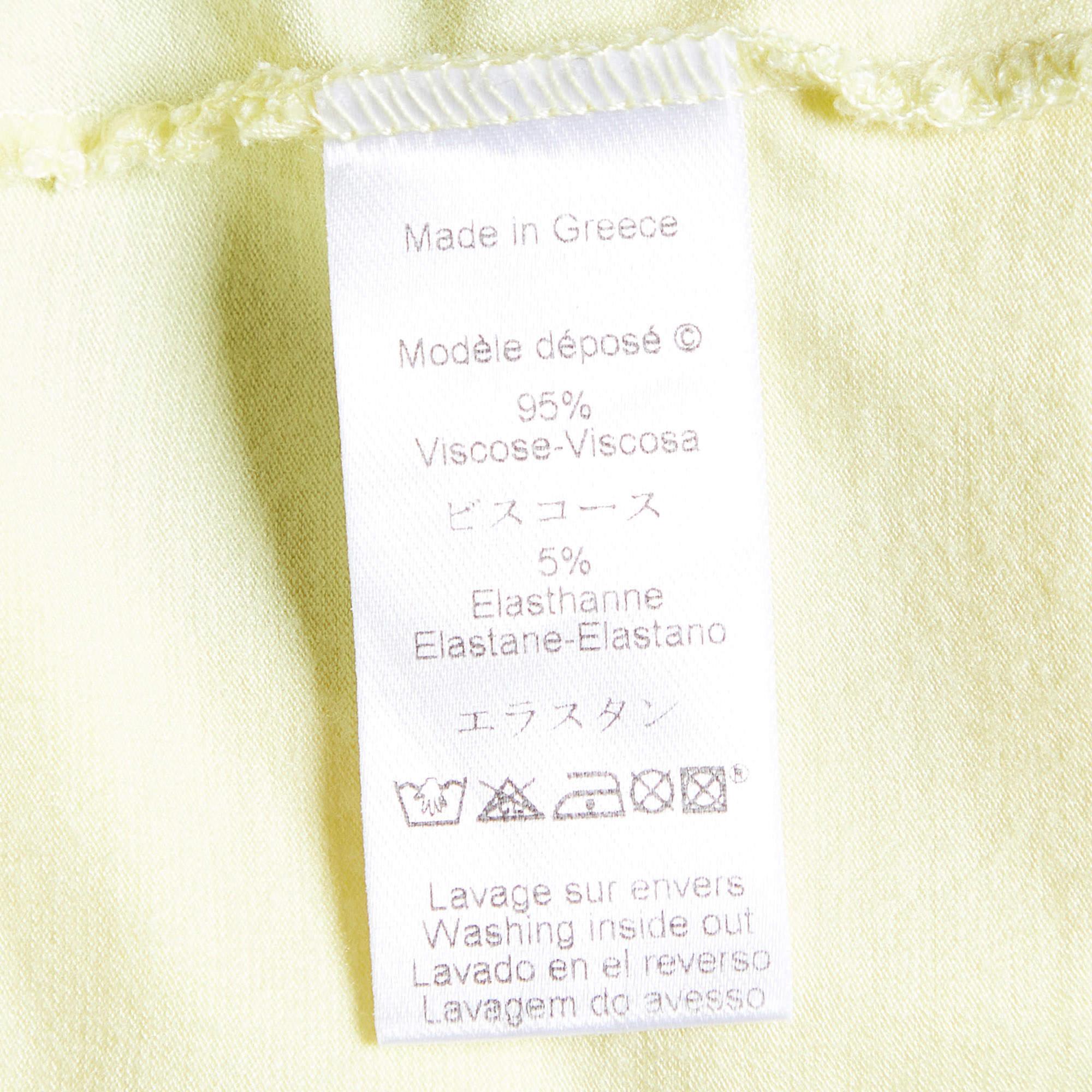 Women's Kenzo Yellow Printed Knit T-Shirt XL For Sale