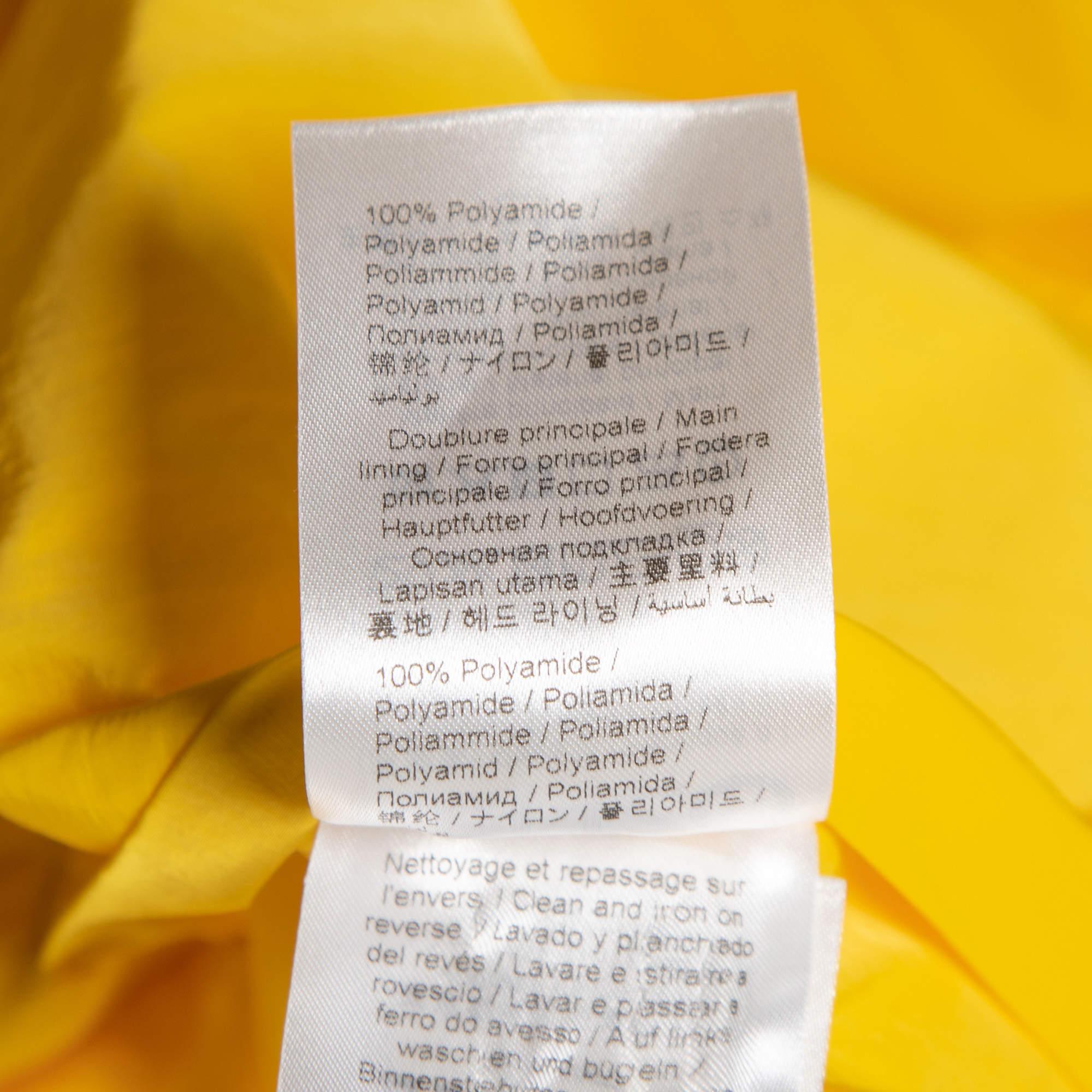 Kenzo Yellow Synthetic Logo Embroidered Hooded Rain Coat S 1