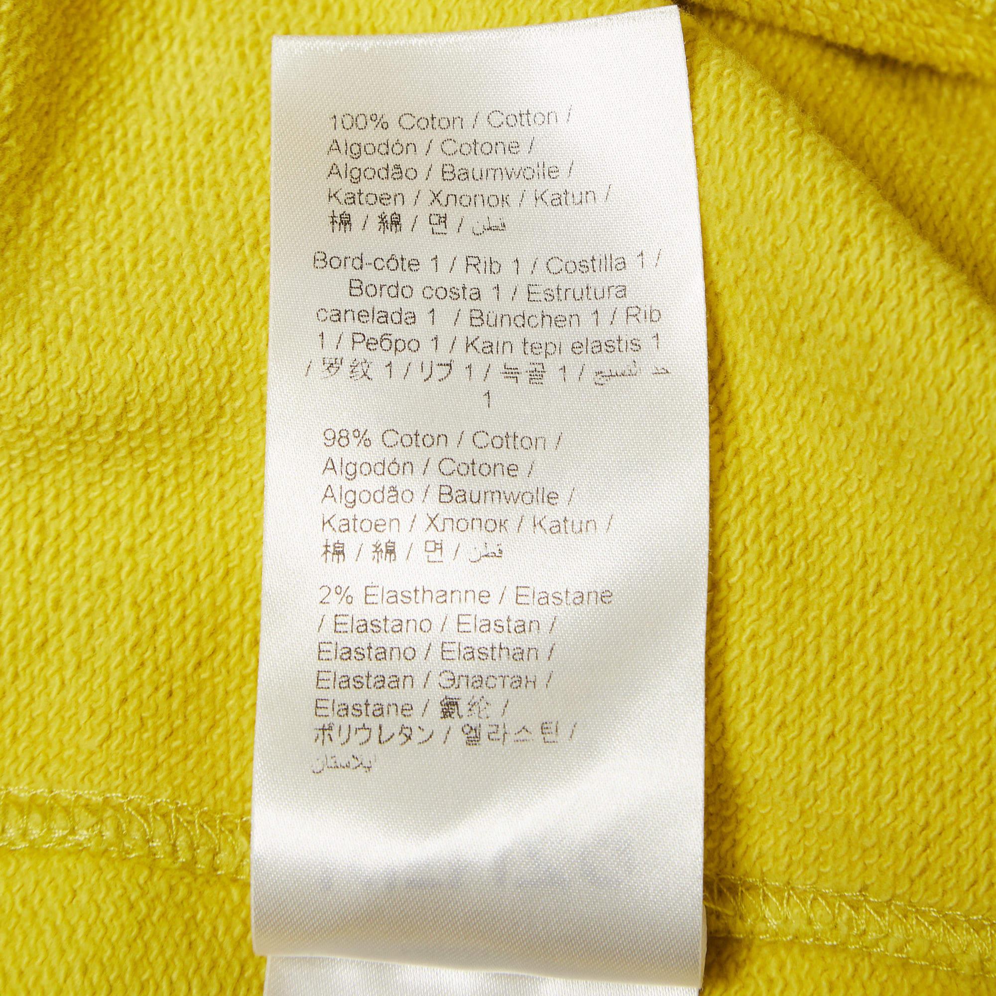 Kenzo Yellow Tiger Applique Cotton Knit Sweatshirt S For Sale 2