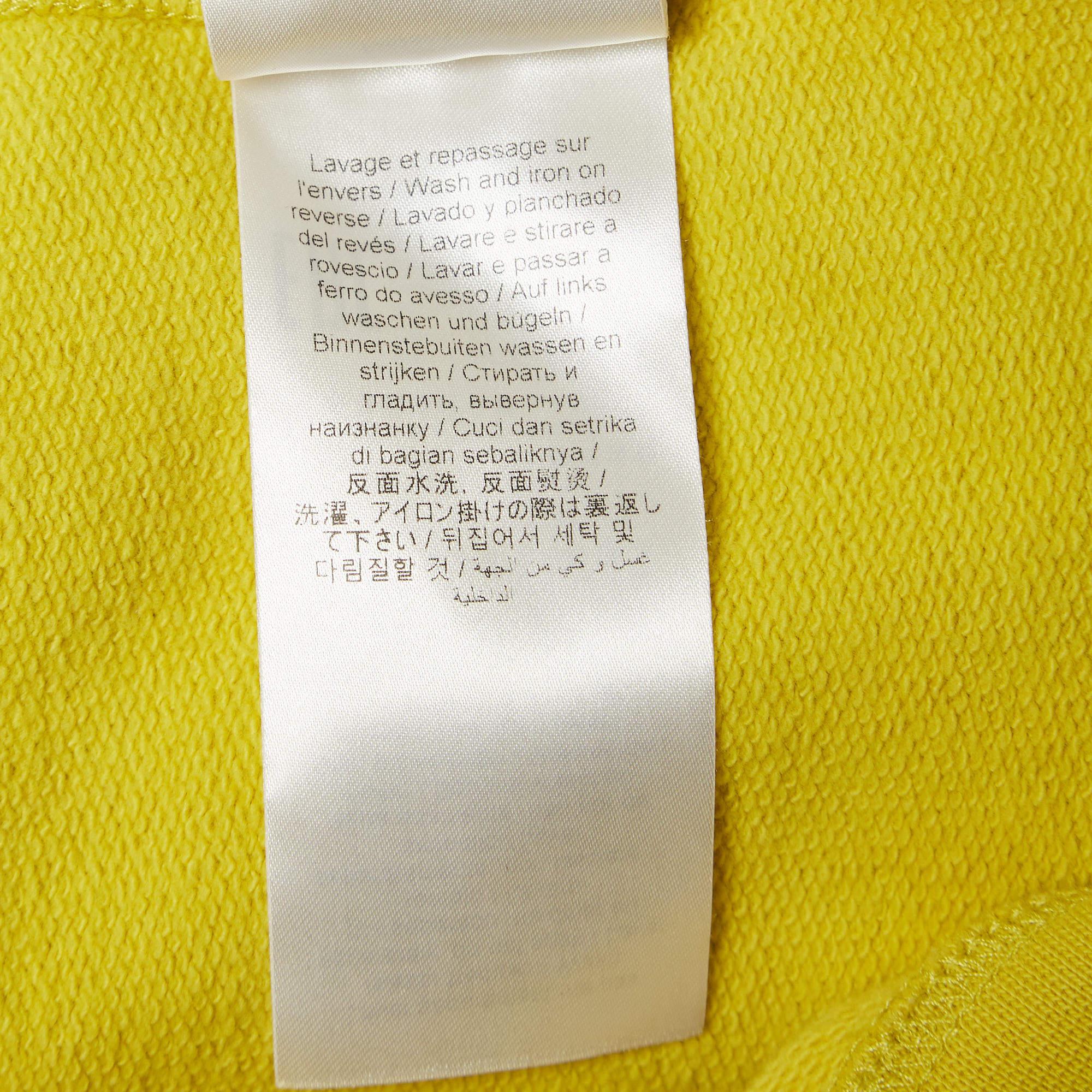 Kenzo Yellow Tiger Applique Cotton Knit Sweatshirt S For Sale 3