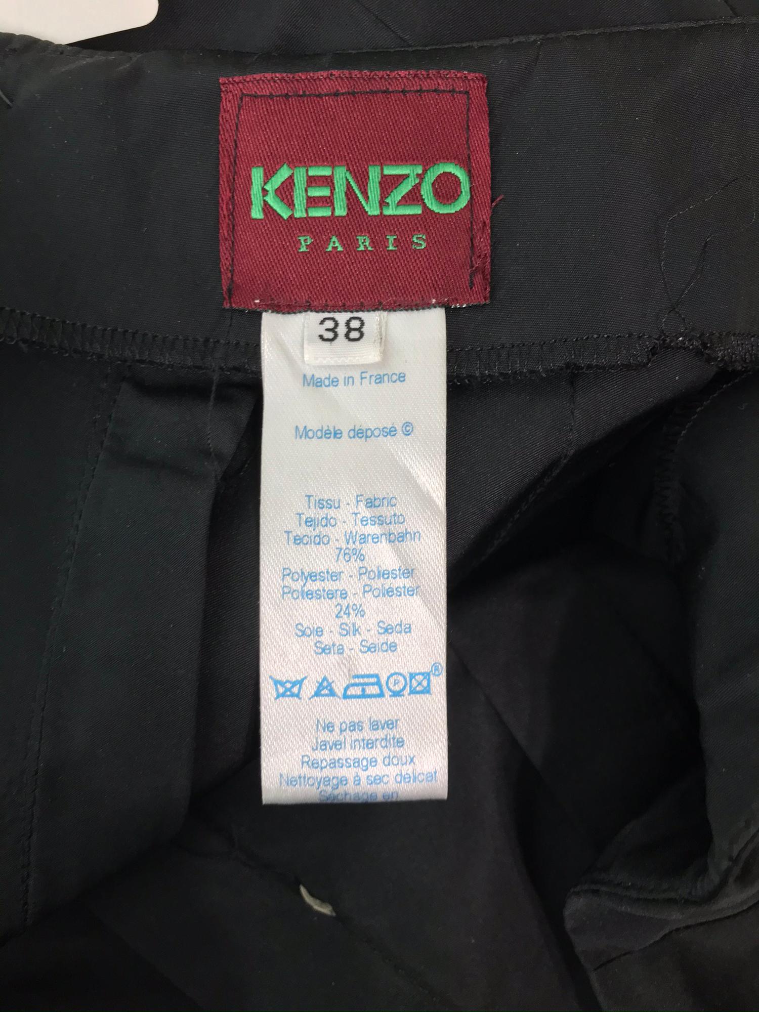 Kenzo Zouave Trouser in Black Taffeta 1980s 10