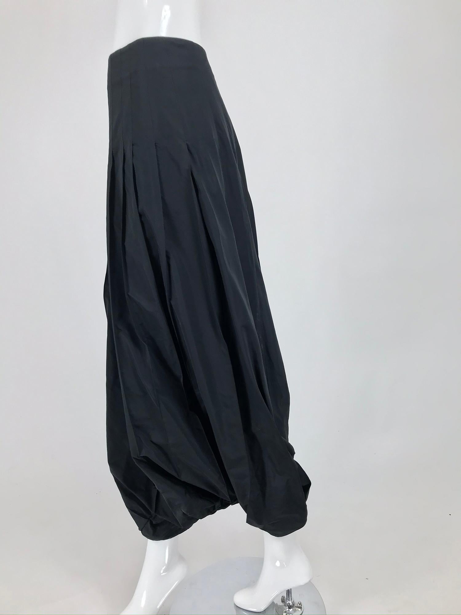 Kenzo Zouave Trouser in Black Taffeta 1980s 1