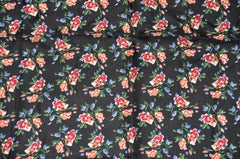 Kenzo's Burgundy-Borders With Multi-Colors of "Floral Blooms" Silk Scarf