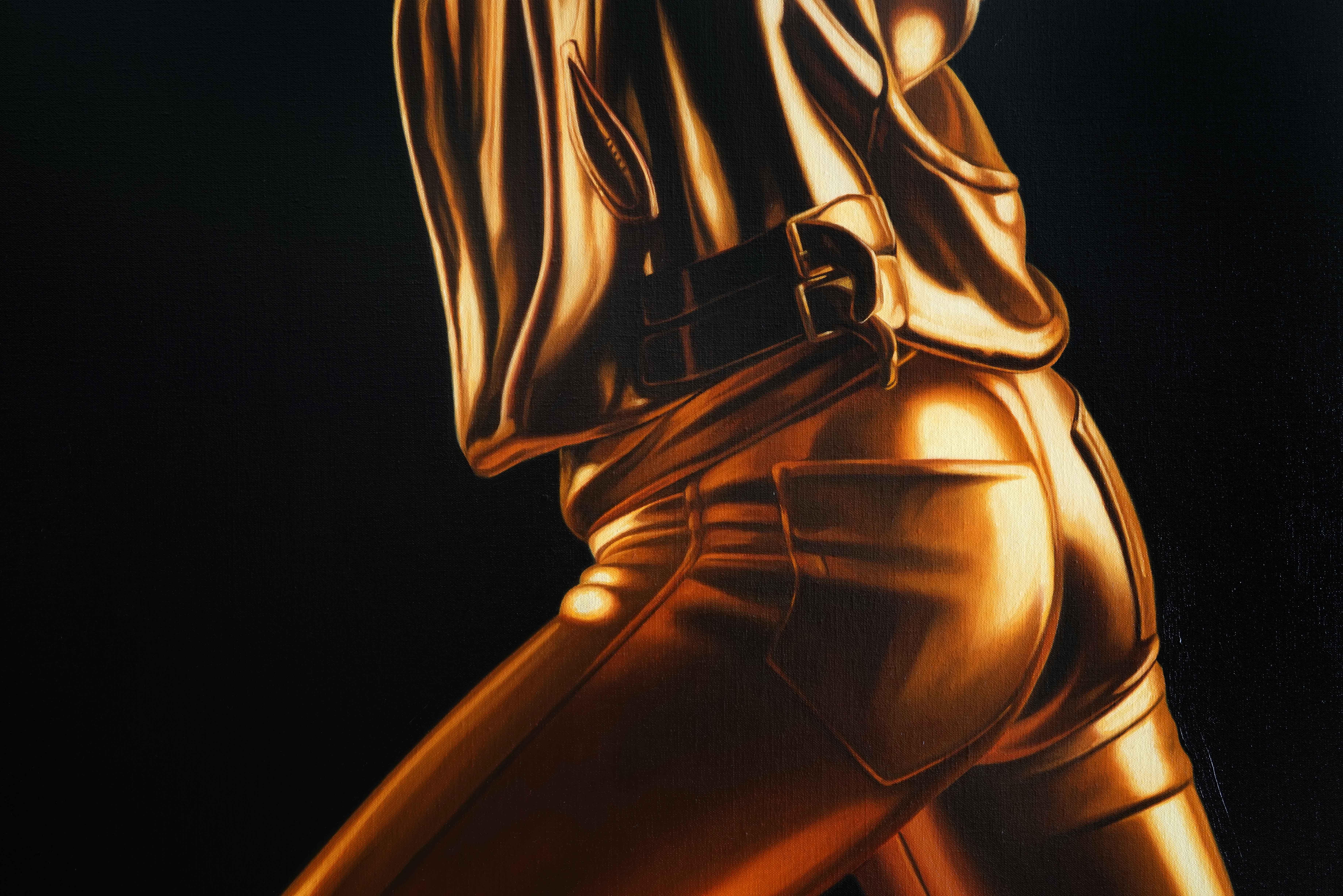 Model for statue 3 (gold) - Realist Painting by Kepa Garraza