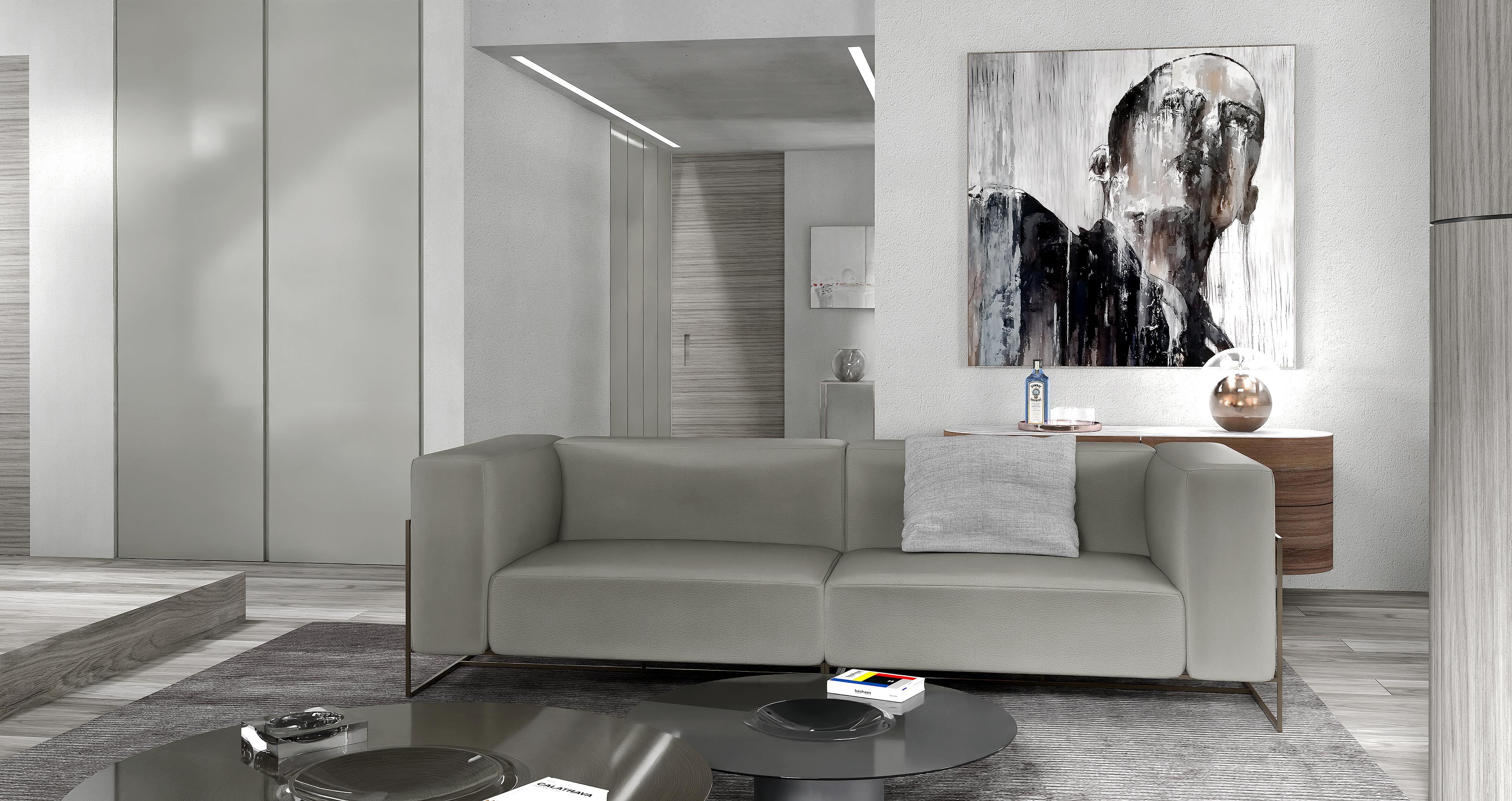 Divano a 2 posti in pelle Kepler 22 di Sphaus
Creato da Filippo Dell'Orto
Dimensioni: D 90 x L 260 x H 73 cm.
Materiali: Barre in acciaio verniciato a polvere, cinghie elastiche, poliuretano, fibra naturale, pelle.

Sistema di sedute versatile con