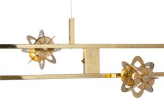 Kepler K15C2, Brass and Blown Glass Ceiling Lamp by Angela Ardisson