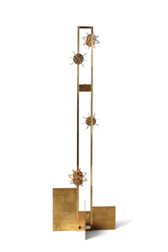 Kepler K15F1, Brass and Blown Glass Floor Lamp by Angela Ardisson