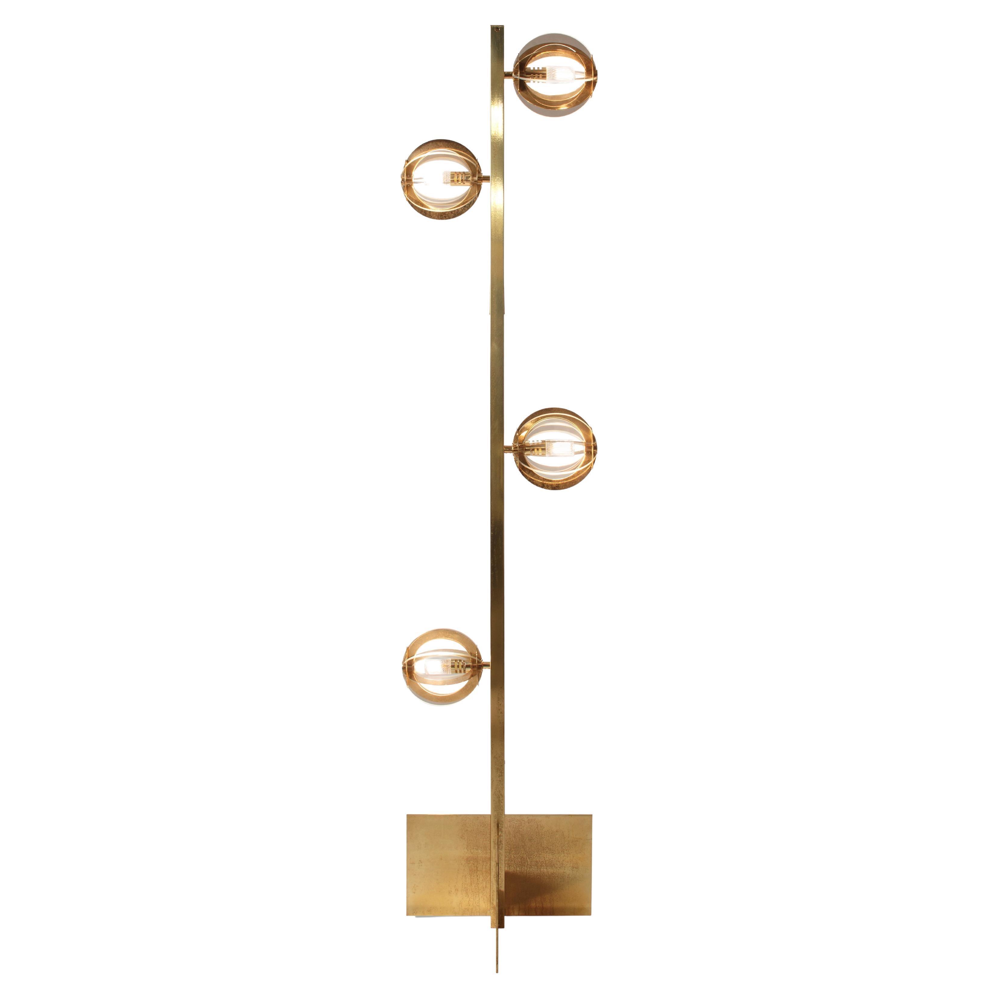 Kepler K15F1, Brass and Blown Glass Floor Lamp by Angela Ardisson For Sale