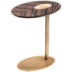 Keplero Side Table in Makassar Ebony Veneer and Corno Italiano, Mod. 6050