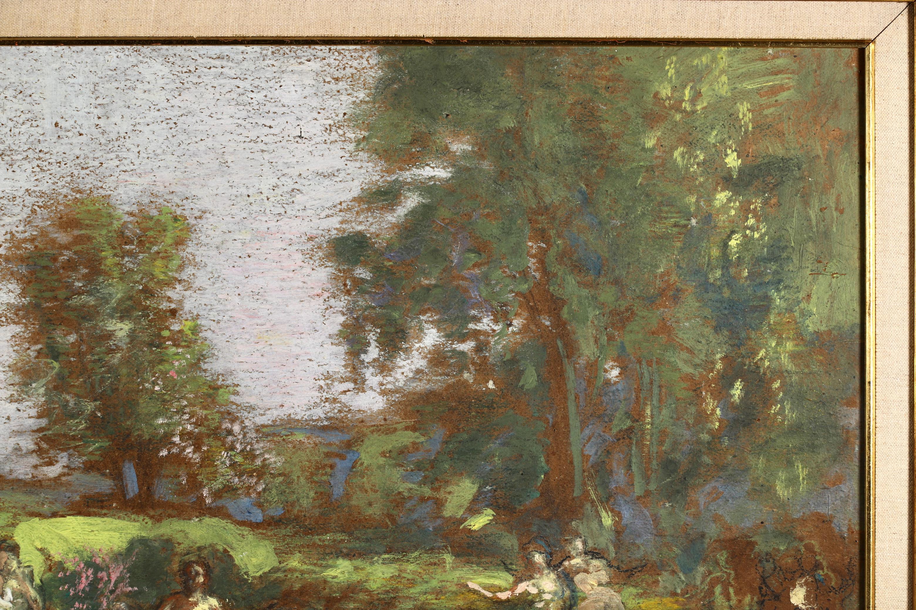 Fete Champetre - Pintura al óleo figurativa simbolista de Ker Xavier Roussel en venta 2