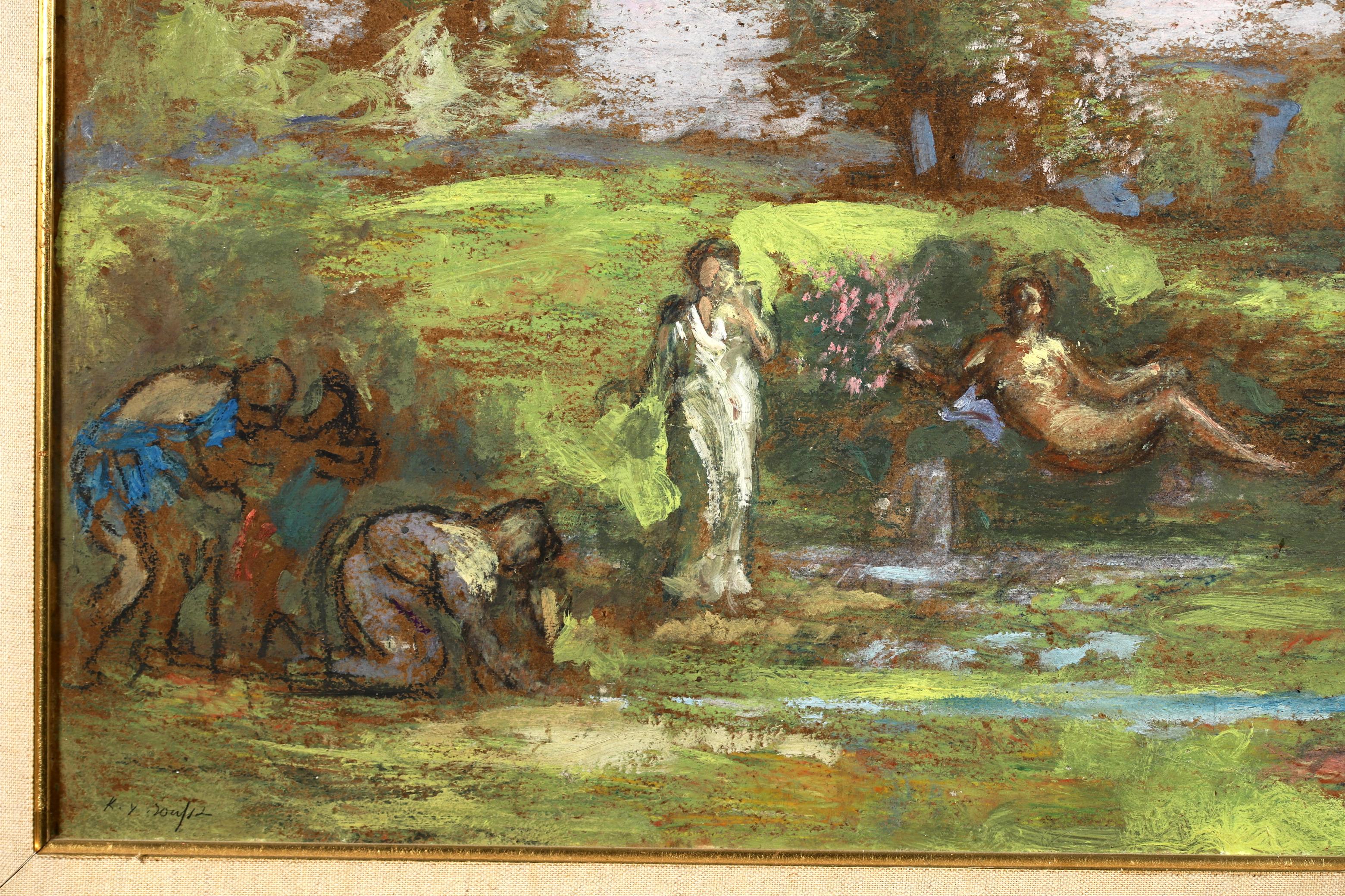 Fete Champetre - Symbolist Figurative Oil Painting by Ker Xavier Roussel For Sale 4