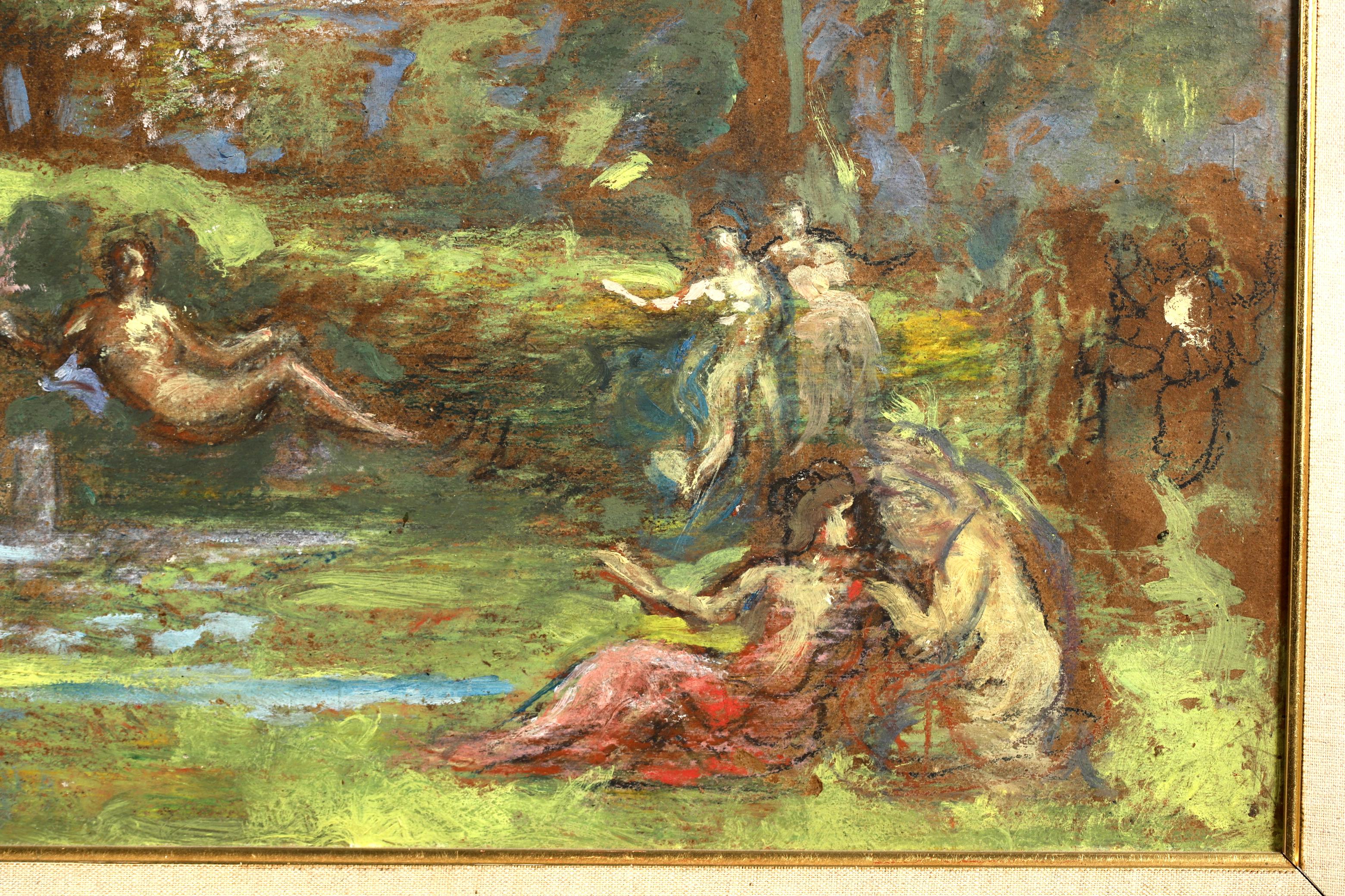 Fete Champetre - Pintura al óleo figurativa simbolista de Ker Xavier Roussel en venta 7