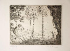 Nymphe et Faunes - Etching by K.-X. Roussel - 1900 ca.