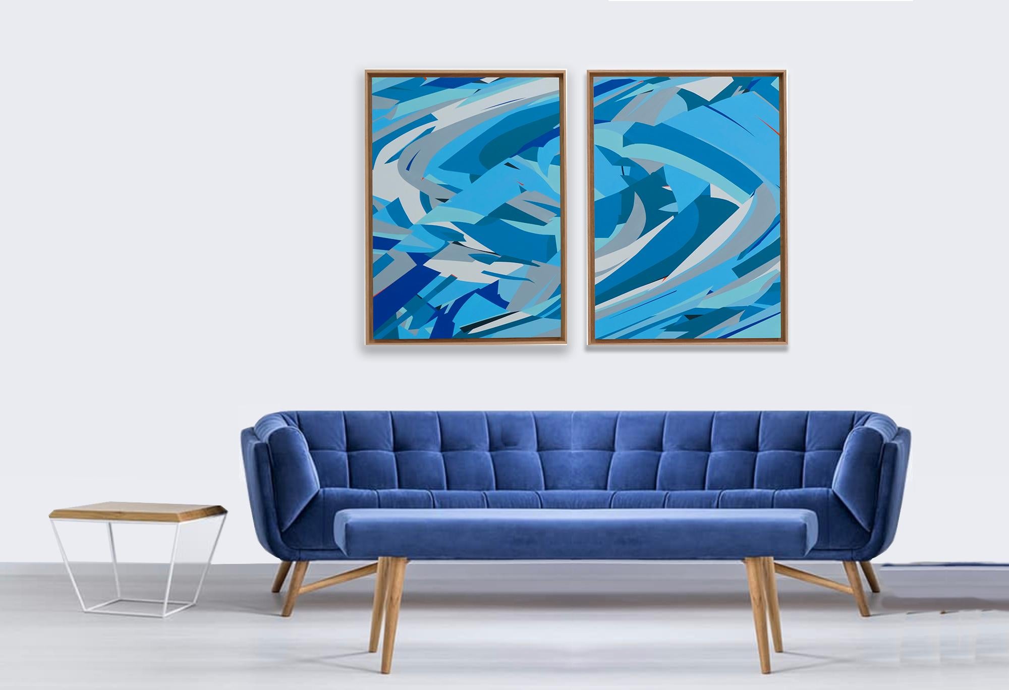 Diptyque Untitled 047 & 048 par Kera - Abstraction géométrique contemporaine en vente 1