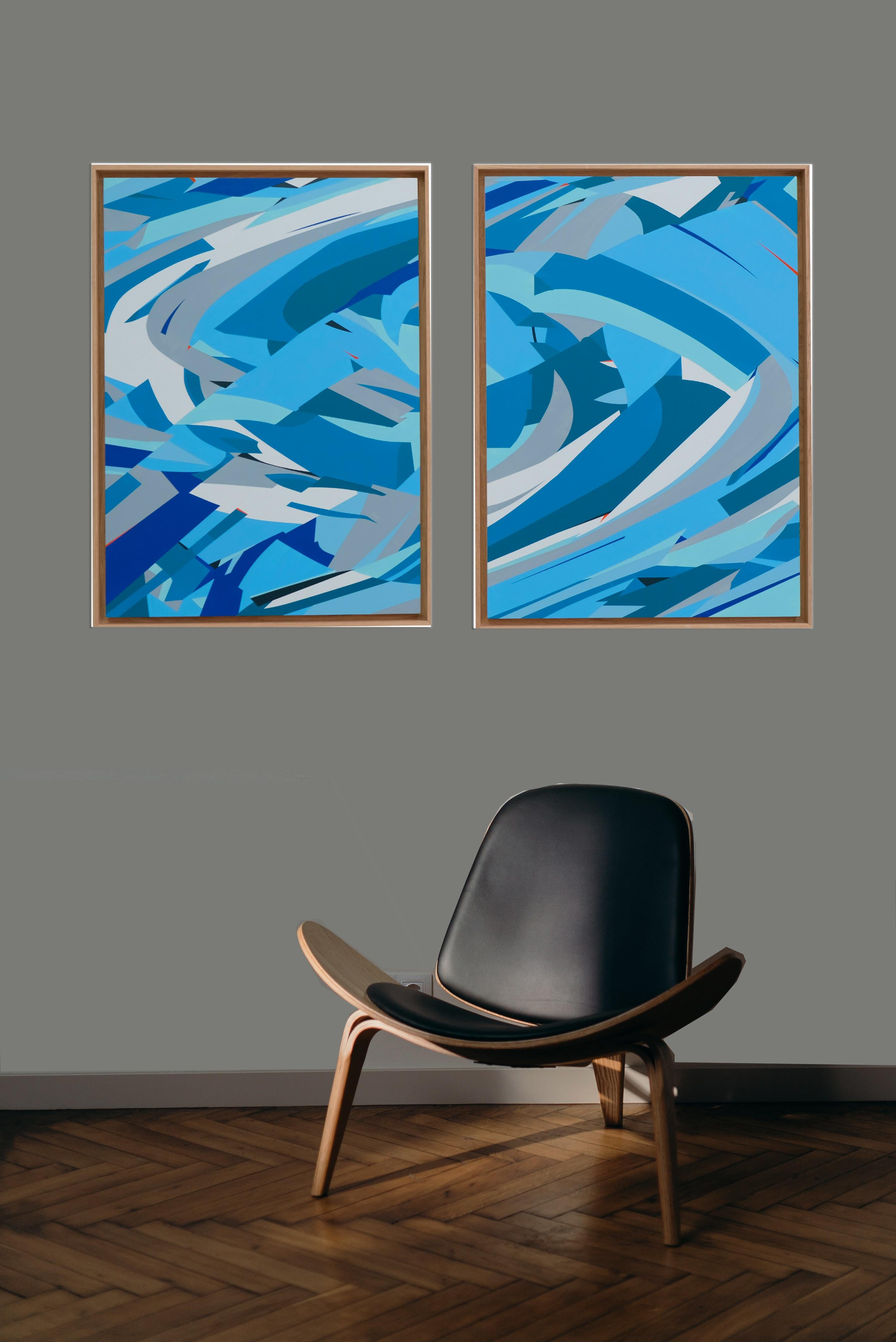 Diptych Untitled 047 & 048 by Kera - Contemporary Geometric Abstraction For Sale 1