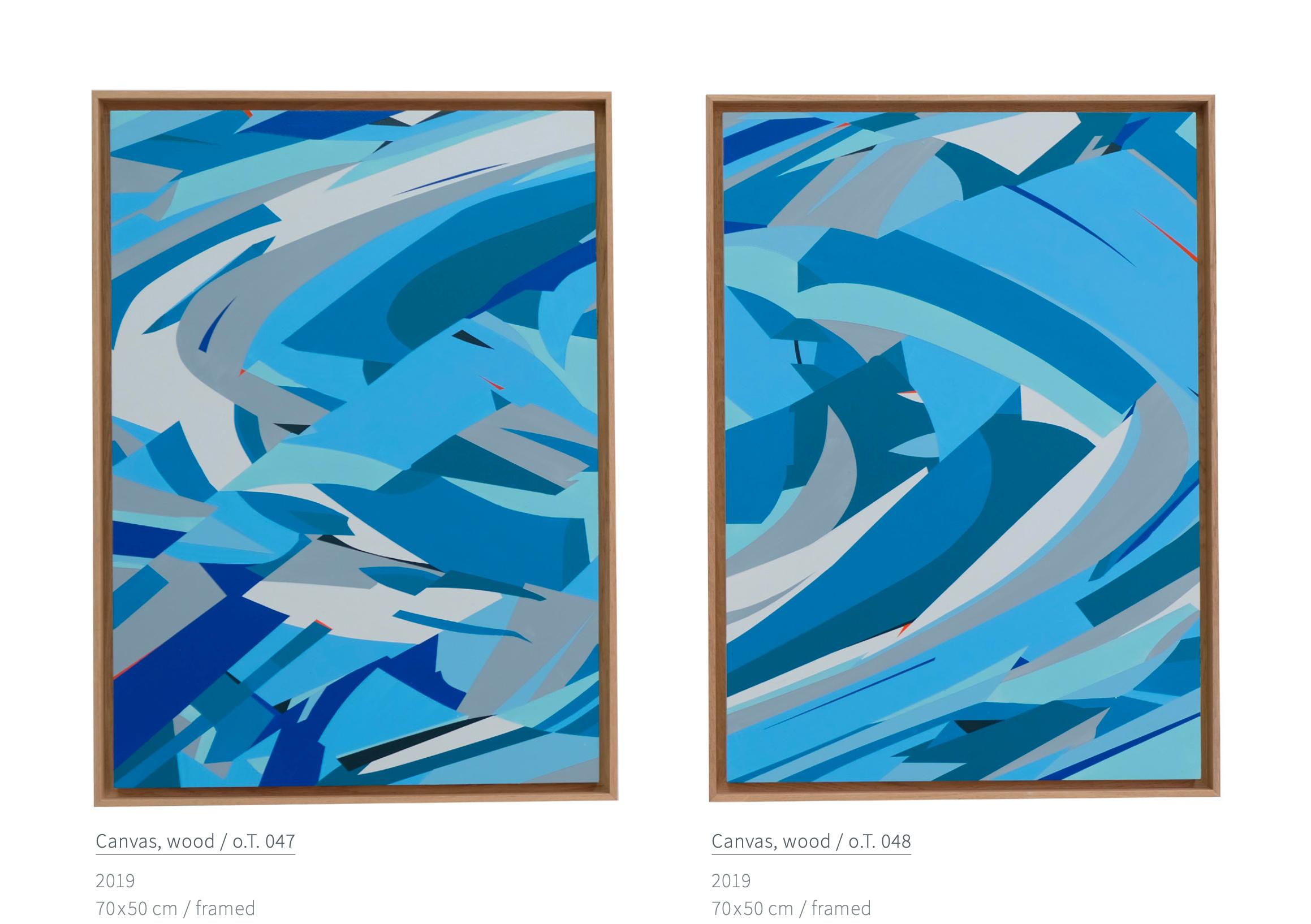 Diptyque Untitled 047 & 048 par Kera - Abstraction géométrique contemporaine en vente 5