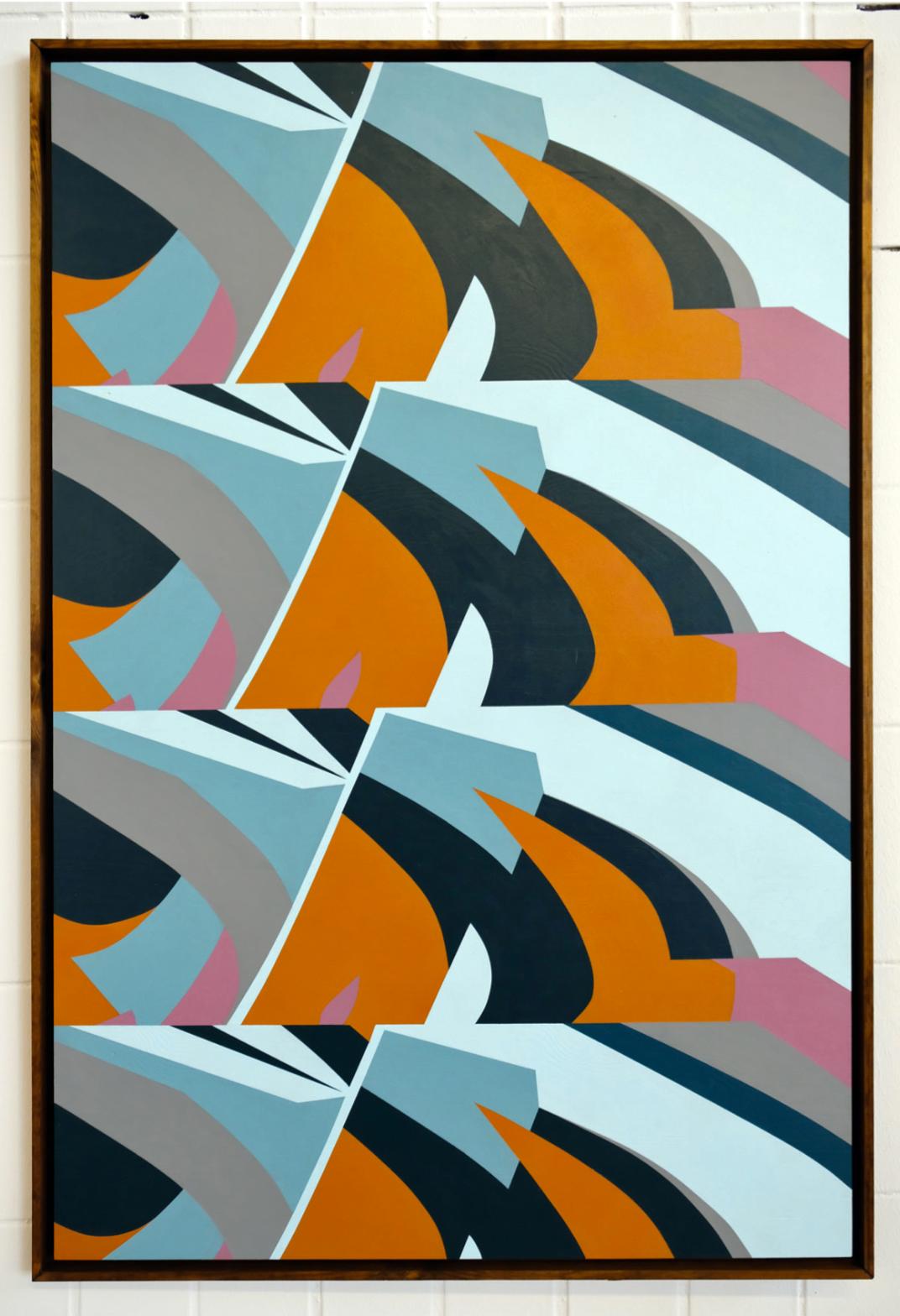 Waves by Kera - Abstraction géométrique contemporaine en noir et blanc en vente 2