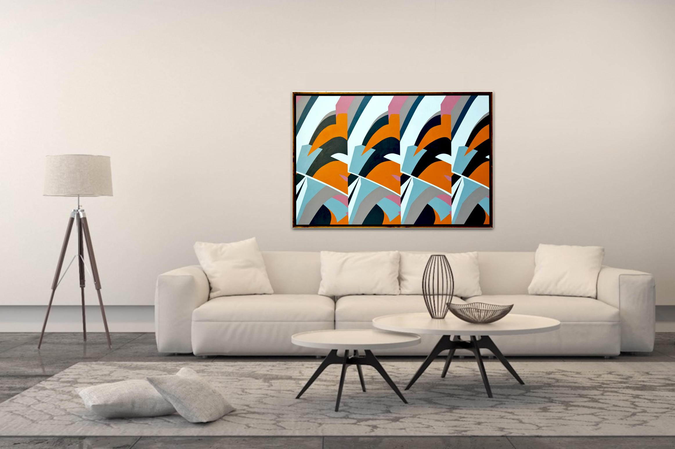 Waves by Kera - Contemporary Geometric Abstraction with black and white For Sale 1