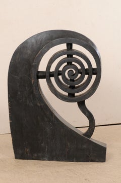 Kerala Spiral Carved-Wood Boat Prow from Southern India