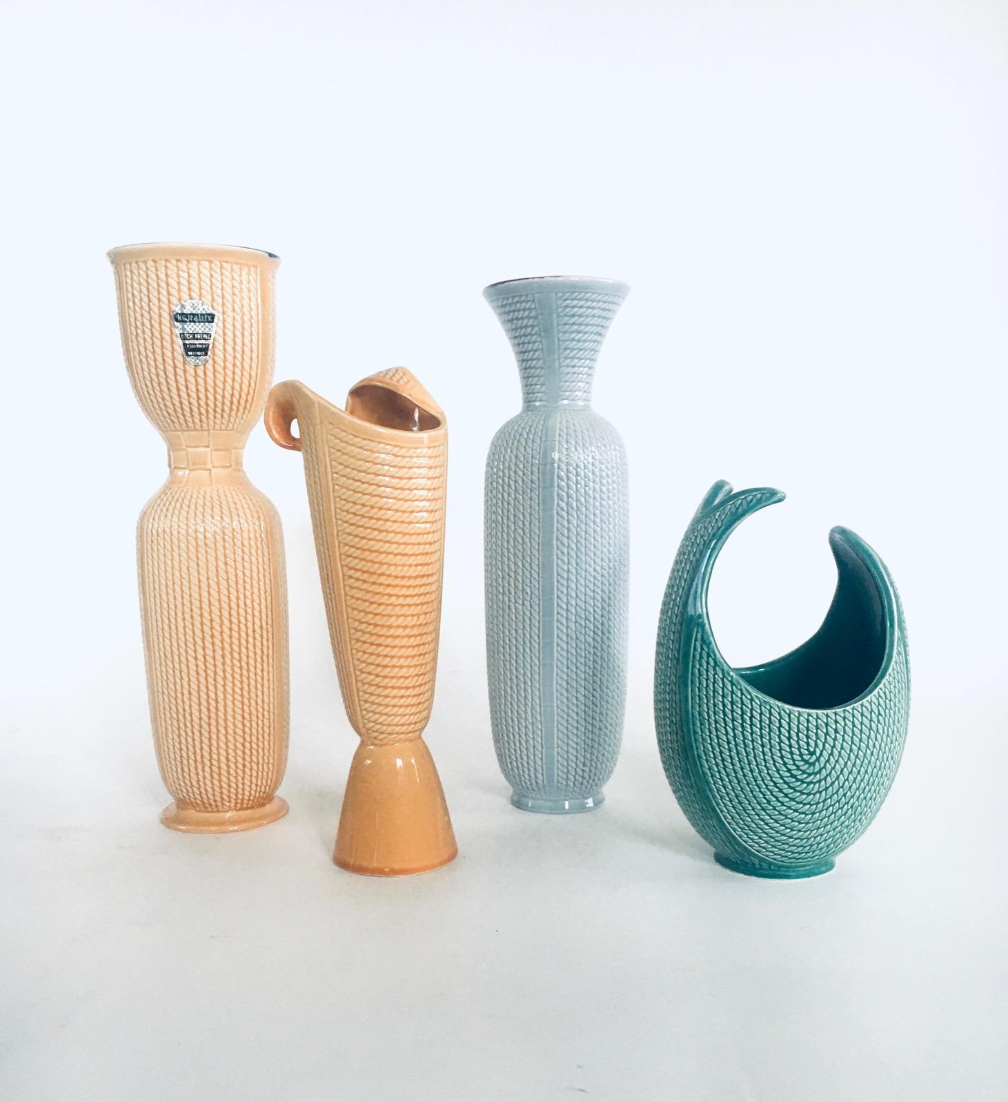 Set di vasi Keralux Studio D'Art di Ernest d'Hossche per Boch Freres, 1956 Belgio In condizioni buone in vendita a Oud-Turnhout, VAN