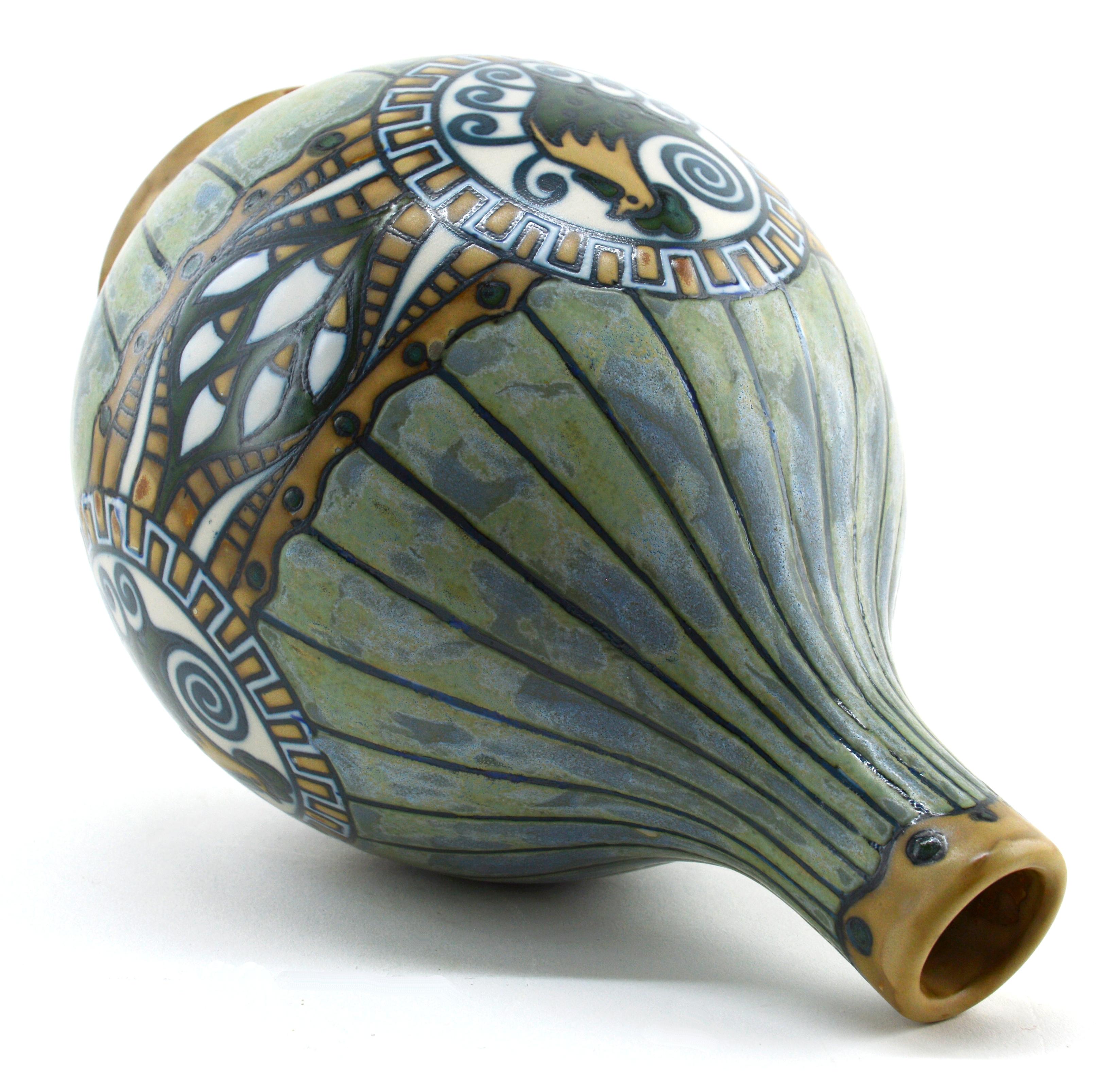 Art Deco Keramis, Charles Catteau, Stoneware Vase, 1920