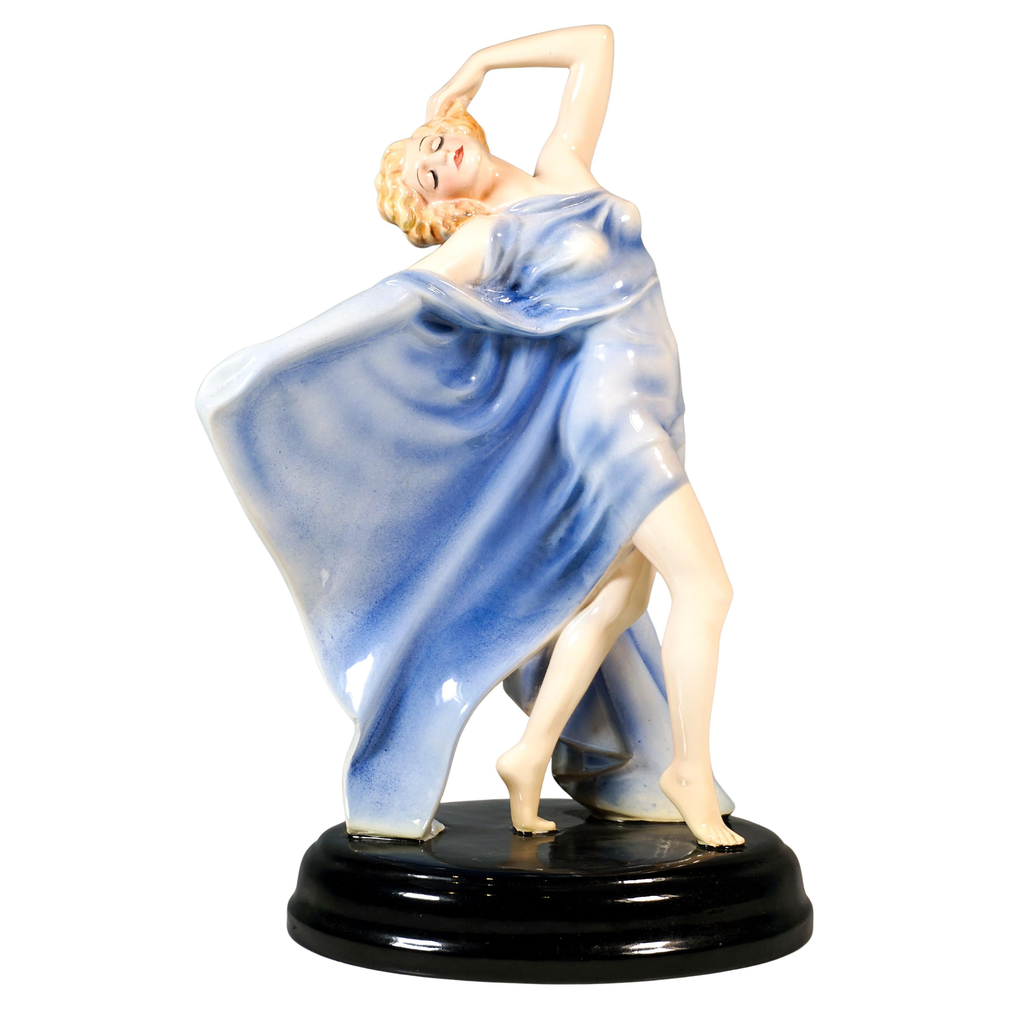 Keramos Art Déco Dancer 
Butterfly
, By Rudolf Podany, Vienna, Circa 1930