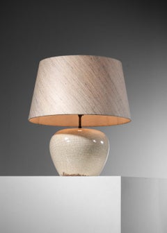 Base per lampada da tavolo in ceramica Keramos Sèvres, smalto bianco, anni '50