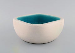 Keramos Sèvres, France, Bowl in Glazed Stoneware, Beautiful Turquoise Glaze