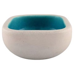 Keramos Sèvres, France, Bowl in Glazed Stoneware, Beautiful Turquoise Glaze