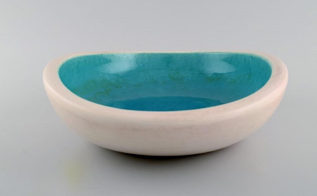 Mid-Century Modern Keramos Sèvres, France, Large Bowl in Glazed Stoneware, Mid-20th C For Sale