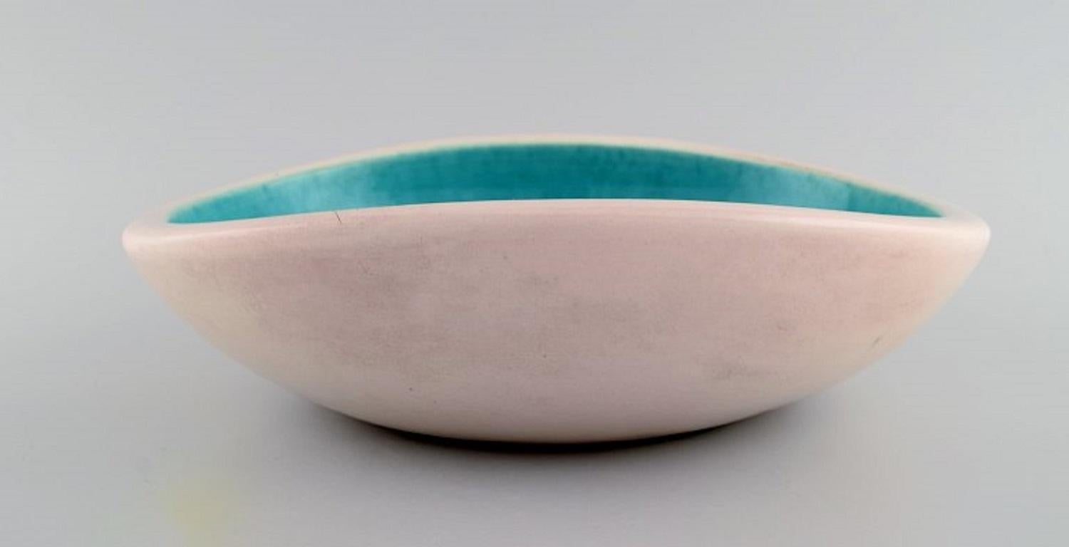French Keramos Sèvres, France, Large Bowl in Glazed Stoneware, Mid-20th C For Sale