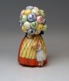 Keramos Vienna Woman Selling Balloons Model 204 Anton Klieber, circa 1930-1940