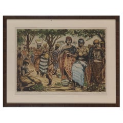Kerels Henry, Kongo Indigenous Market, Etched and Colored