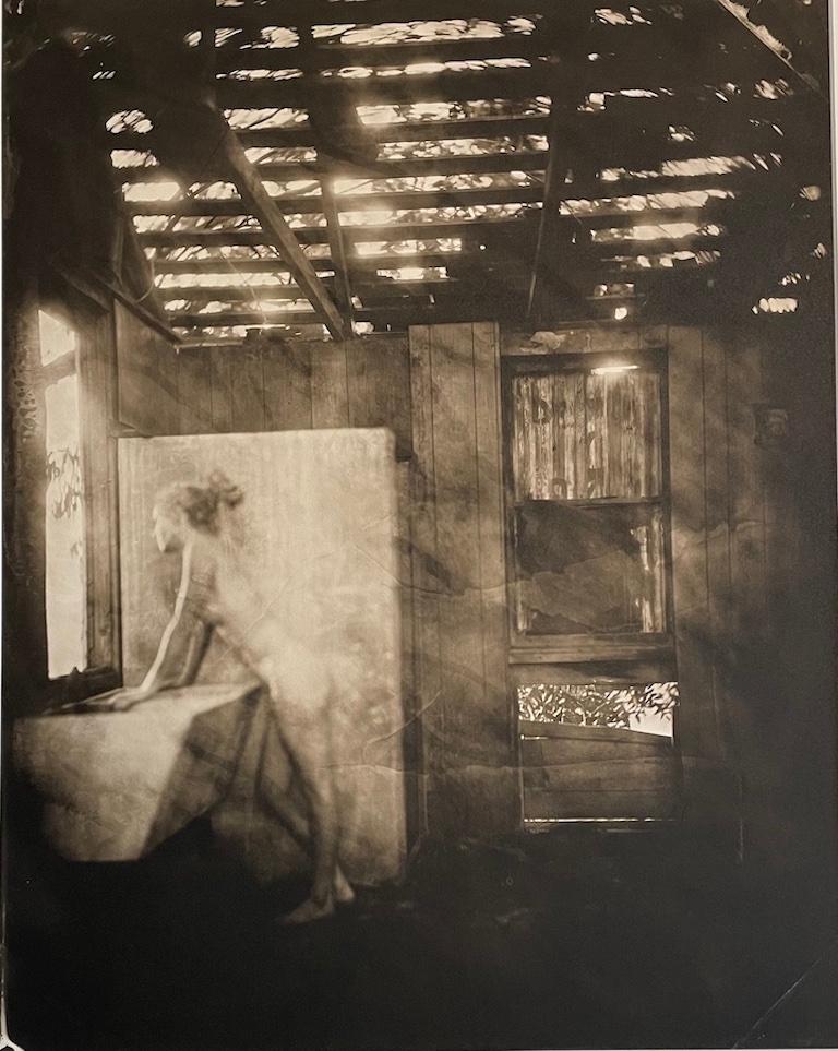 Sally, Gum over Bromide Platinum Nude Girl in Barn