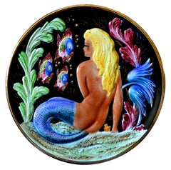 Kerina, Monaco, Majolica Wall Platter Vallauris, 1950