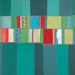 "Circus" A Whimsical, Aqua, Hard Cover Book Collage on Wood Panel by Kerith Lisi