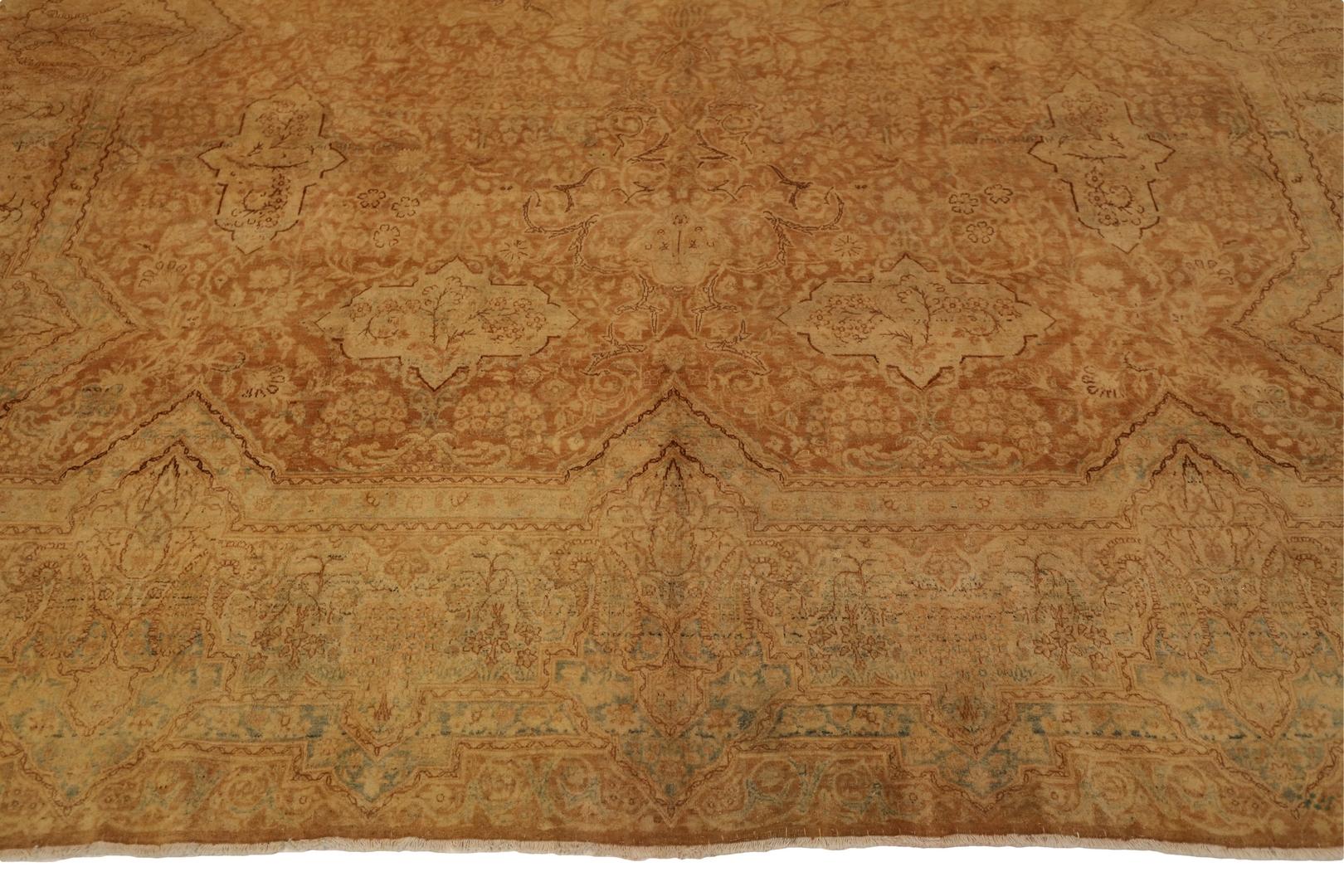Kerman Antique Faded Room Size Rug, Beige Red - 9 x 15 For Sale 2