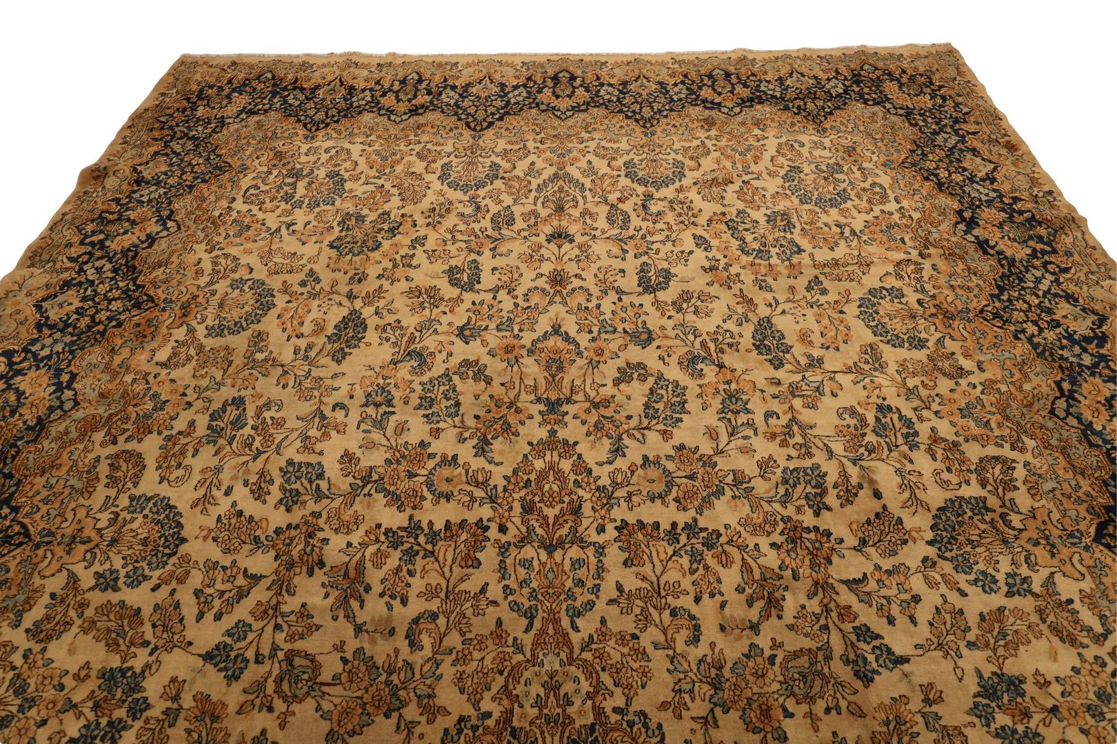 Kerman Antique Floral Gallery Size rug, Beige Blue - 11'7