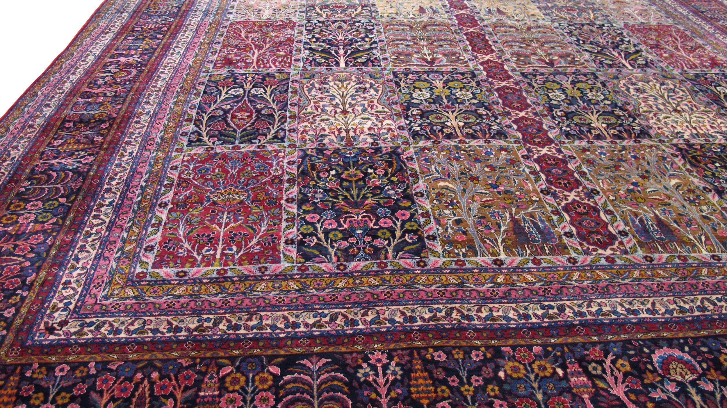 Tabriz Tapis persan Kerman Palace taille 12 x 26 pouces en vente
