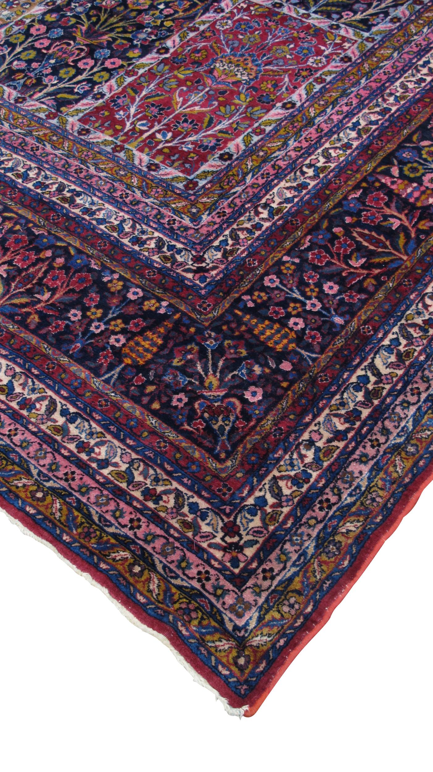 Perse Tapis persan Kerman Palace taille 12 x 26 pouces en vente