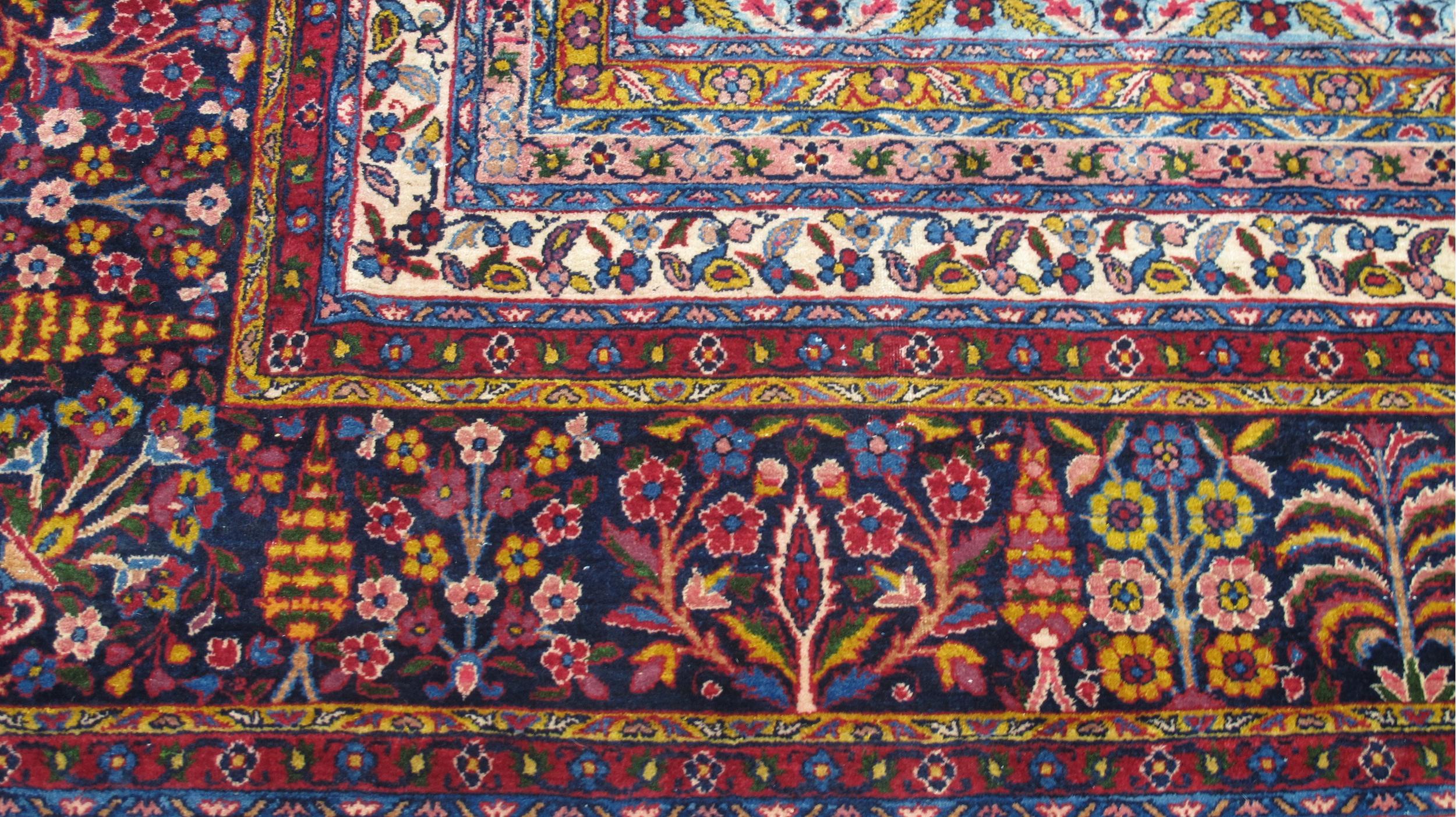 Tapis persan Kerman Palace taille 12 x 26 pouces en vente 1