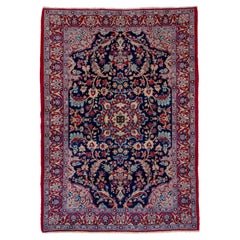Vintage Kerman Persian Inspired Rug with Central Medallion