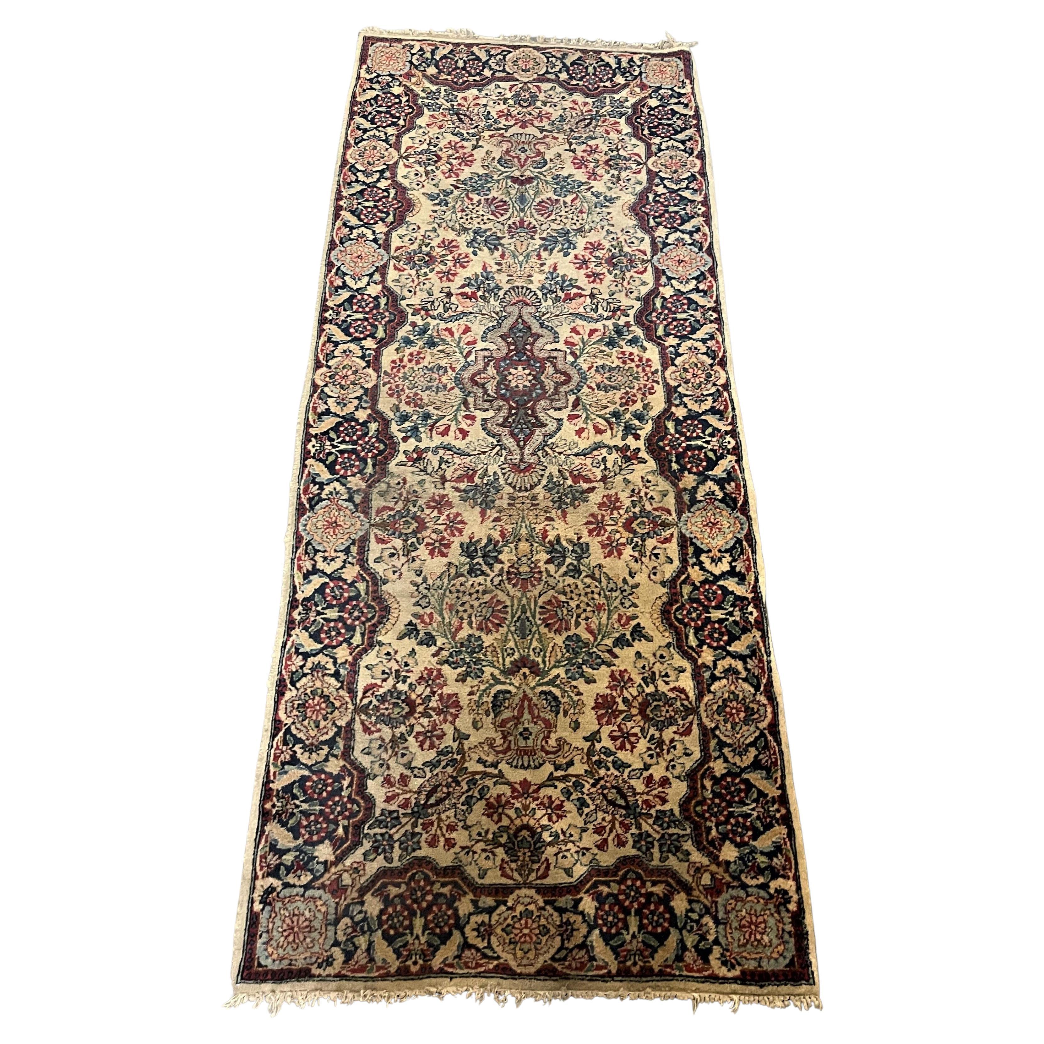 Post War Persian Style Runner Hand Loom 1950s Rug Runner For Sale at ...