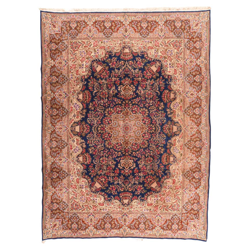 Antque Kerman Pictorial Rug For Sale at 1stDibs