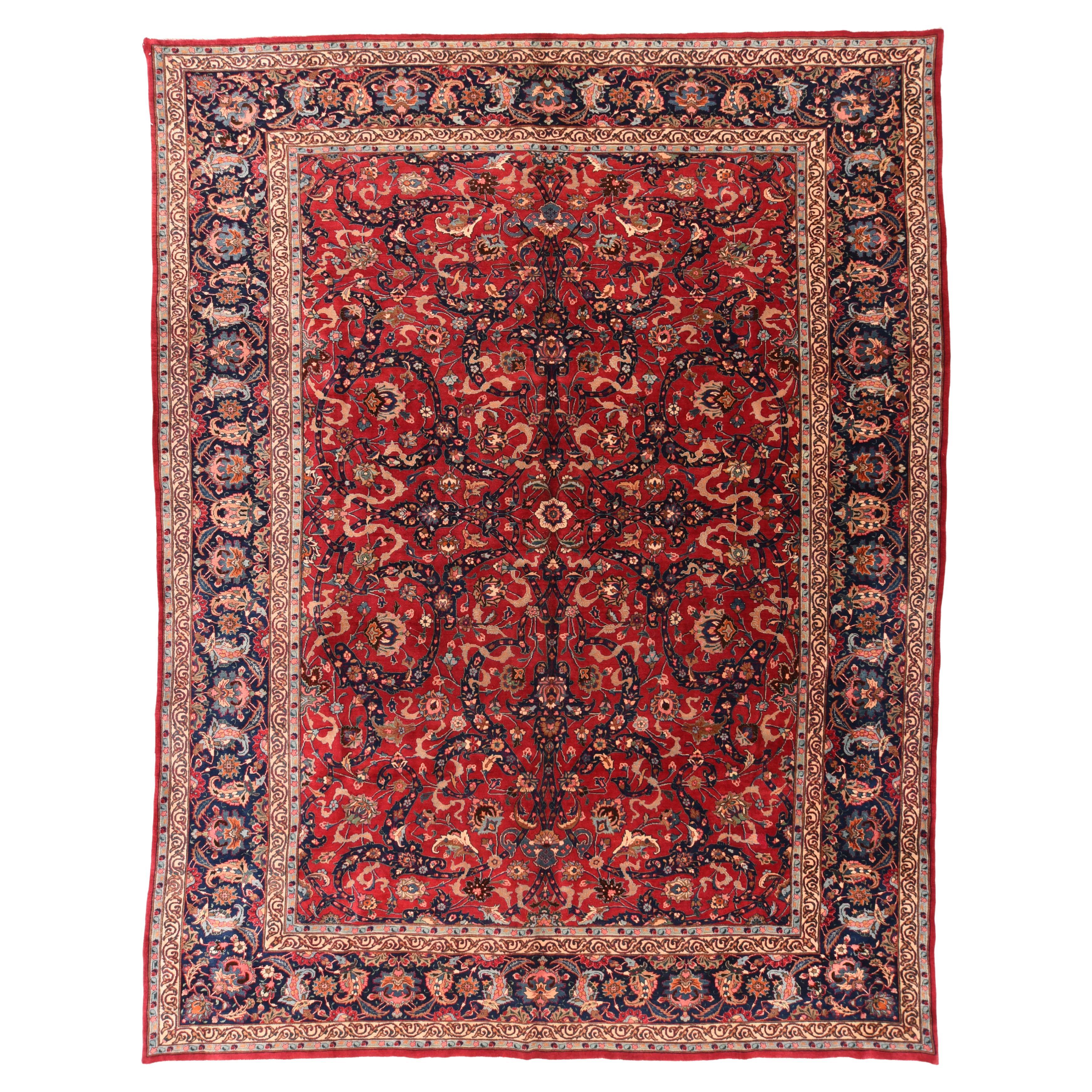 Feiner antiker persischer Kashan-Teppich 10'0'' x 13'0''
