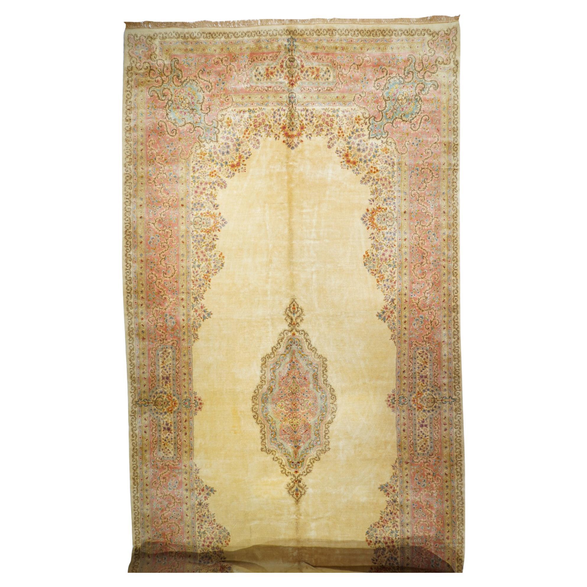 Kerman-Teppich im Vintage-Stil 10'1'' x 21'9''